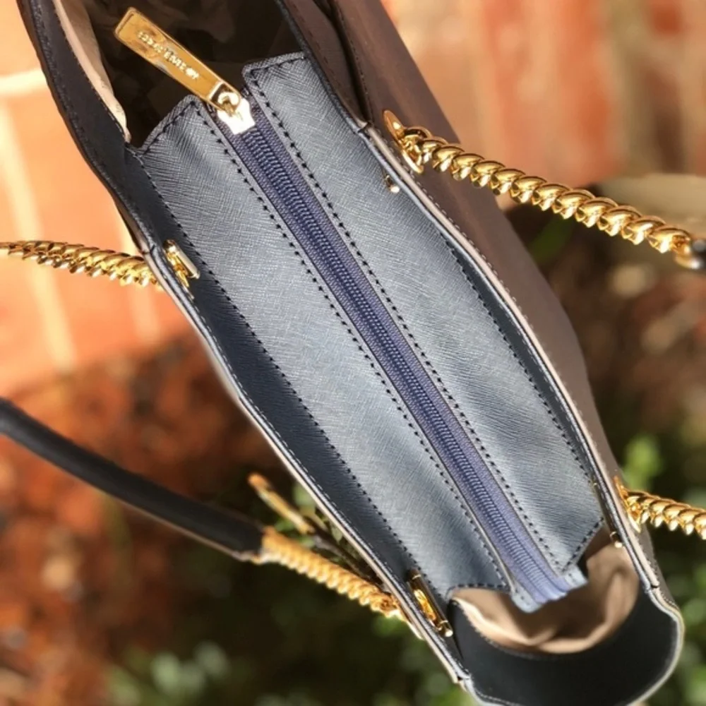 Michael Kors jet set chain shoulder bag navy color
